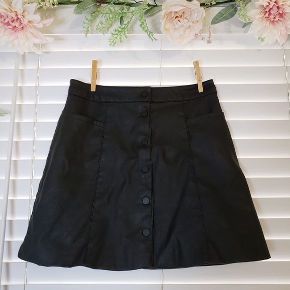 H&M Dresses & Skirts - H&M - A-line Faux Leather Skirt